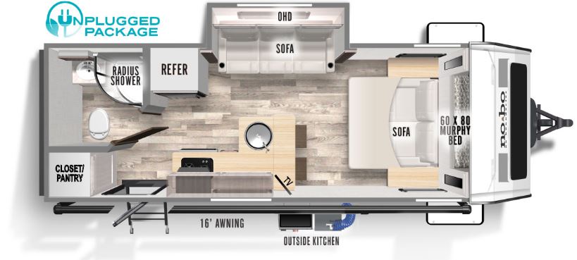 2023 FOREST RIVER NO BOUNDARIES 19.6, , floor-plans-day image number 0